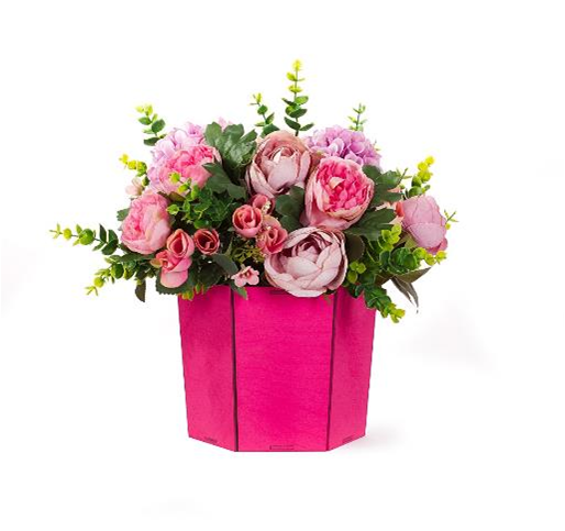 Декоративный ящик для цветов "Шестигранная Ваза", Малиновый