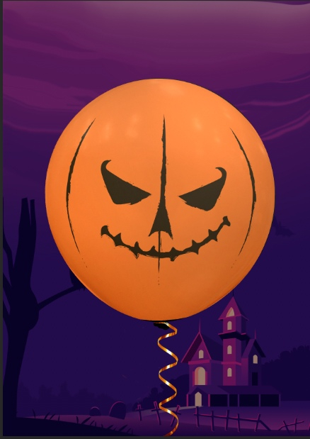 Шар Тыква, Пастель Чёрная 2 ст 