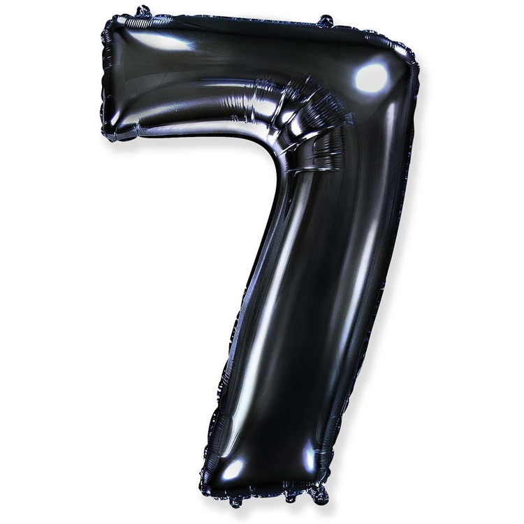 Шар Цифра "7" Черный / Black (в упаковке)   