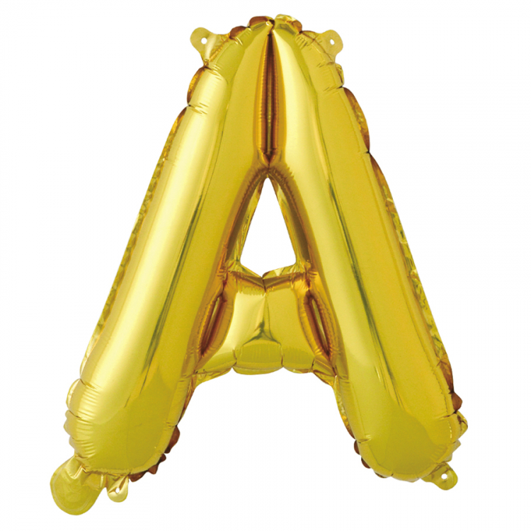 Шар Буква с клапаном "А" Золото / Gold