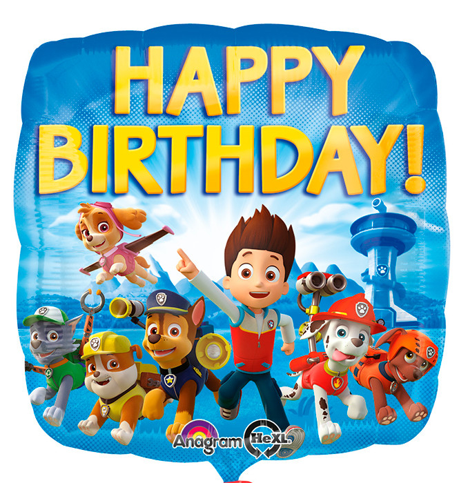 Шар Квадрат, Щенячий патруль СДР / Paw Patrol HBD (в упаковке)