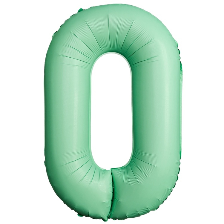 Шар Цифра "0" Slim Мятный / Mint (в упаковке)    